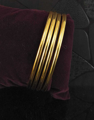 CM FASHIONS Copper Gold-plated Bangle Set(Pack of 4)