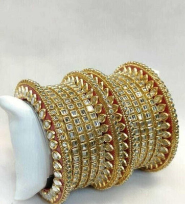 Kiswa Plastic Zircon Gold-plated Bangle Set(Pack of 8)