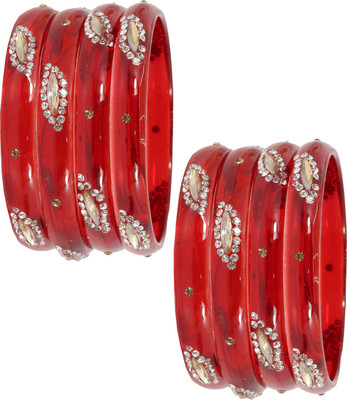 NMII Glass Zircon Bangle Set(Pack of 8)