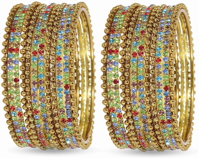 BIMIJEWEL Alloy Pearl Gold-plated Bangle(Pack of 10)