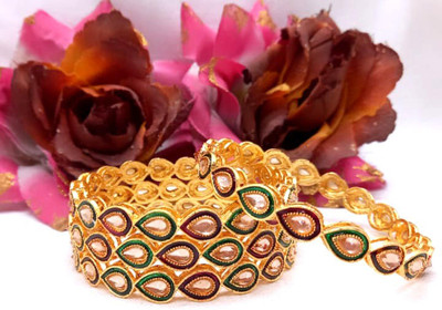 Rajwadi Alloy Gold-plated Bangle Set(Pack of 4)