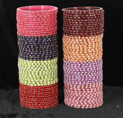 LAVAZZA Glass Zircon Bangle Set(Pack of 96)