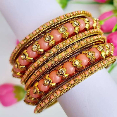 Saajha Lac Gold-plated Bangle Set(Pack of 6)