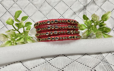 kalakar kreation Glass Beads Bangle Set(Pack of 4)