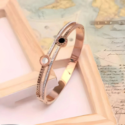 SVFANCY Stainless Steel Cubic Zirconia Gold-plated Bracelet