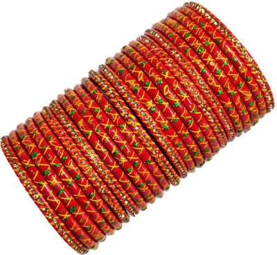 Anshi Creations Lac Bangle Set(Pack of 10)
