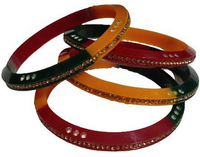 KAMAAKSHI FASHION COLLECTIONS Plastic Cubic Zirconia Bangle Set(Pack of 4)
