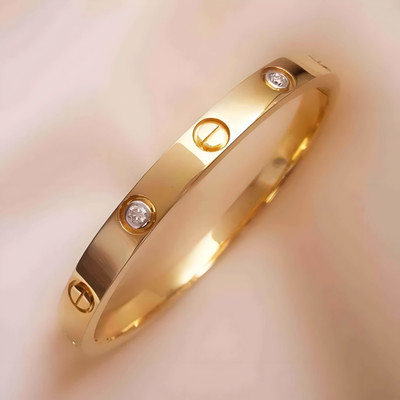 REVERSEA Copper Cubic Zirconia Gold-plated Kada