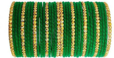 RADHA MOHAN EMPIRE Fabric, Glass Bangle Set(Pack of 34)