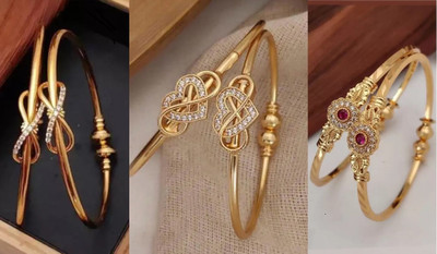 brado jewellery Brass Diamond Brass Bangle(Pack of 6)