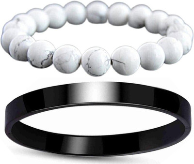 HouseOfCommon Crystal, Stainless Steel Bracelet(Pack of 2)