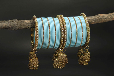 Rijoli Metal Zircon Gold-plated Bangle Set(Pack of 42)