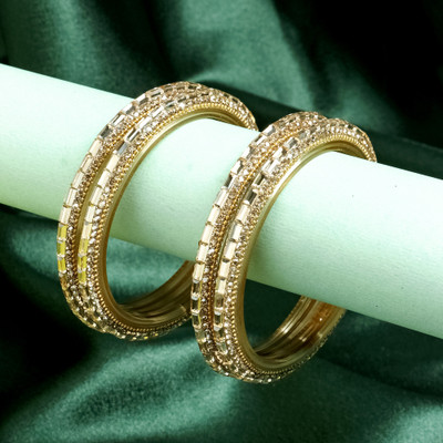 HEENAZ Glass Zircon Bangle Set(Pack of 4)
