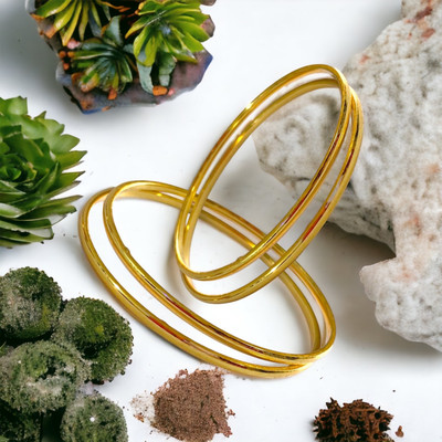 AARISAI Metal Gold-plated Bangle Set(Pack of 4)