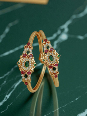 Sangria Brass Diamond Gold-plated Bangle