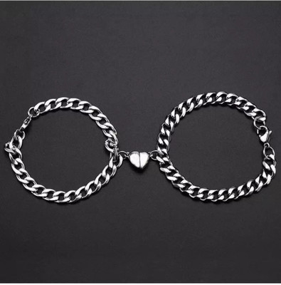 ruby collection Dori, Stainless Steel Cubic Zirconia Charm Bracelet(Pack of 2)