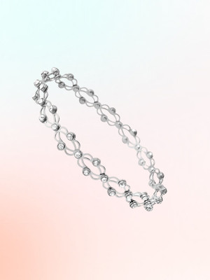 KIVORA Alloy Cubic Zirconia Silver Bracelet