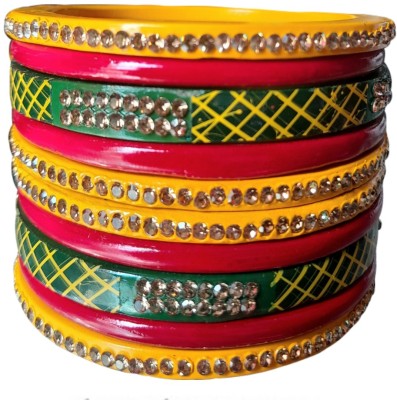 RADHIKAA FASHIONS Lac Crystal Bangle Set(Pack of 10)