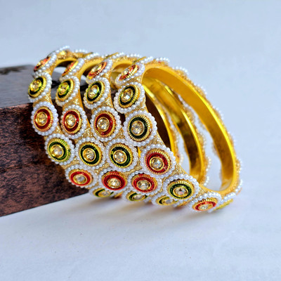 KANGANAZ Alloy Gold-plated Bangle(Pack of 4)