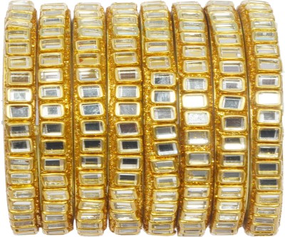 ishika Brass Pearl Gold-plated Bangle(Pack of 8)