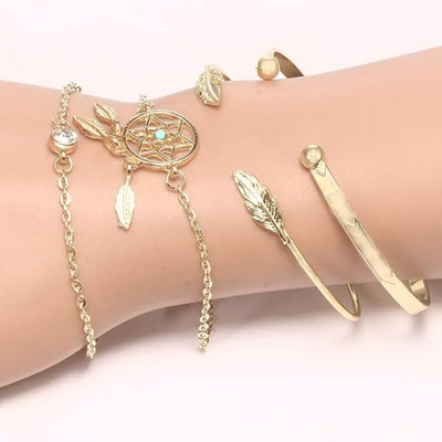 Nehdal Alloy Gold-plated Bracelet Set(Pack of 4)
