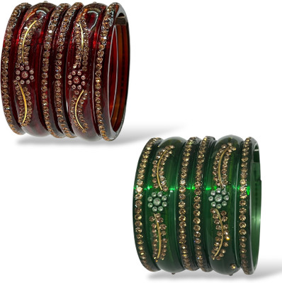 Precious Beauty Glass Zircon Bangle Set(Pack of 12)
