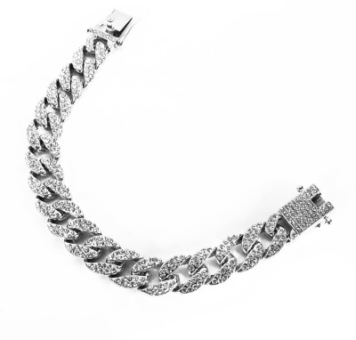 RARE ONE STUDIO Stainless Steel Cubic Zirconia Silver Bracelet