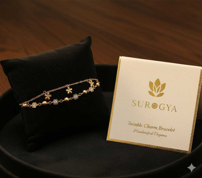 Surogya Brass Cubic Zirconia Brass Charm Bracelet