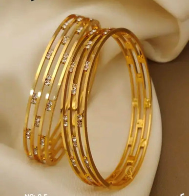 DIMIKI Alloy Diamond Gold-plated Bangle Set(Pack of 2)