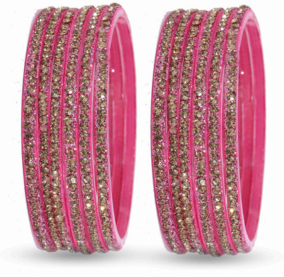 NMII Glass Zircon Bangle Set(Pack of 12)