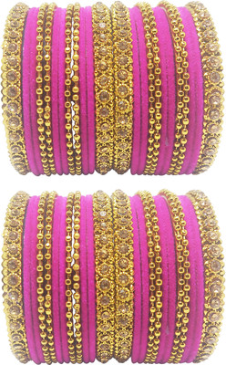 Chrishan Fabric Gold-plated Bangle Set(Pack of 2)