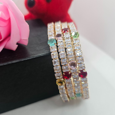 Panini Jewels Brass Gold-plated Bangle Set(Pack of 2)