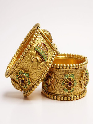 sapraa trends Copper Gold-plated Kada(Pack of 2)