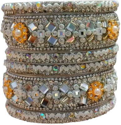 chudiwala Plastic Cubic Zirconia Bangle Set(Pack of 6)