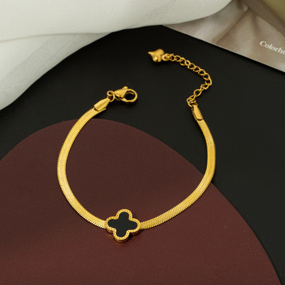 MYKI Stainless Steel Gold-plated Charm Bracelet
