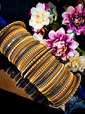 Amika Metal Beads, Zircon Bangle Set(Pack of 52)