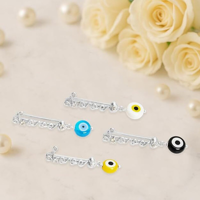 Bawree Metal Crystal Silver Bracelet(Pack of 4)