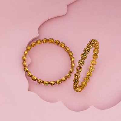 Kushal's Fashion Jewellery Copper Gold-plated Bangle