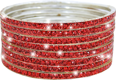 PRETTY GEMS Metal Zircon Bangle Set(Pack of 8)