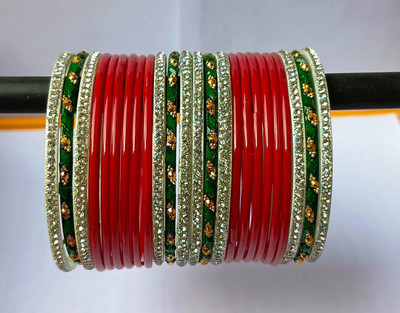 DURGANSH Glass Bangle Set(Pack of 24)