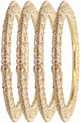 ZULKA Metal Zircon Bangle Set(Pack of 4)