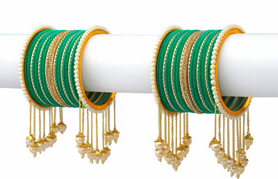Rijoli Metal Zircon Gold-plated Bangle Set(Pack of 42)
