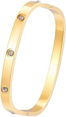 Wynona Stainless Steel Diamond Gold-plated Charm Bracelet
