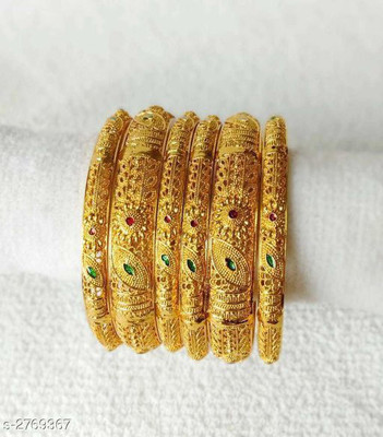 HouseOfCommon Alloy Gold-plated Bangle Set(Pack of 2)