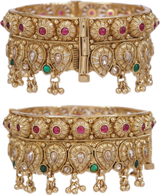 Jewwel Brass Gold-plated Bangle(Pack of 2)