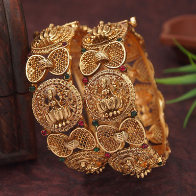 OrnaDzn Zevellery Brass Bangle(Pack of 2)