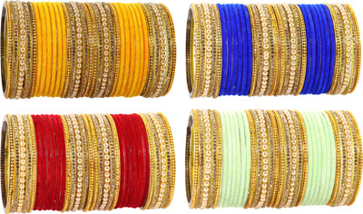 ZULKA Glass Zircon Bangle Set(Pack of 128)