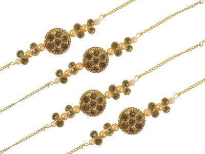 ZULKA Metal Zircon Bangle Set(Pack of 4)