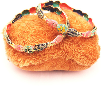 AYE Alloy Zircon Gold-plated Bangle Set(Pack of 2)