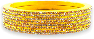 Praavya Lac Cubic Zirconia Rhodium Bangle Set(Pack of 4)